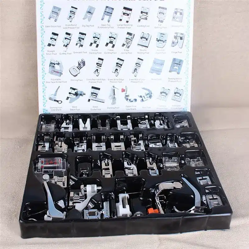 32pcs Mini Domestic Sewing Machine Braiding Blind Stitch Darning Presser Foot Feet Kit Set For Brother Singer Janome(front ) 15