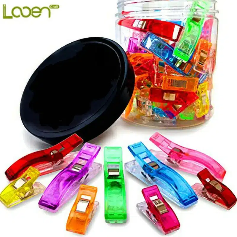 Looen Brand 100pcs Filling Clips /Quilt tools/Patchwork Sewing Accessory Plastic Wonder Clips Clamps Fabric Craft Sewing Holder 2