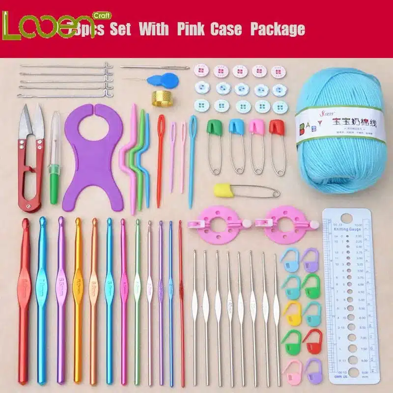 Fancy Crochet Set 73Pcs Crochet Kit Set with Case Exclusive Weaving Tools Sweater Needle Stainless Steel Sewing Tools Accessory 2