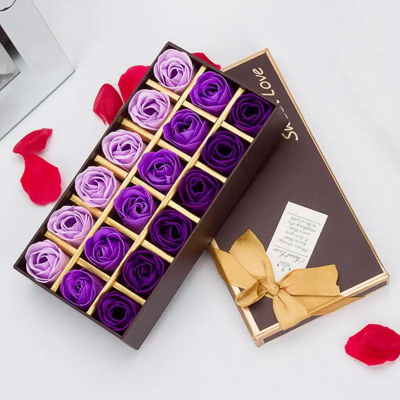 Rose Soap Flower Scented Soap Flower Petals 18 Heads With Box For Valentine's Day Birthday Gift Artificial Flowers For Decor 13
