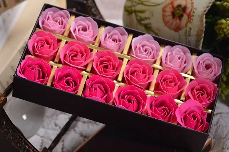 Rose Soap Flower Scented Soap Flower Petals 18 Heads With Box For Valentine's Day Birthday Gift Artificial Flowers For Decor 14