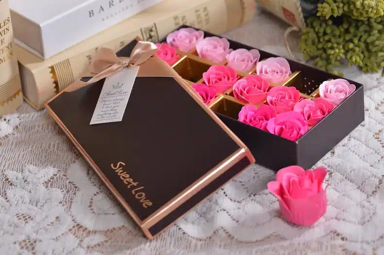 Rose Soap Flower Scented Soap Flower Petals 18 Heads With Box For Valentine's Day Birthday Gift Artificial Flowers For Decor 21