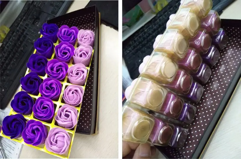Rose Soap Flower Scented Soap Flower Petals 18 Heads With Box For Valentine's Day Birthday Gift Artificial Flowers For Decor 22