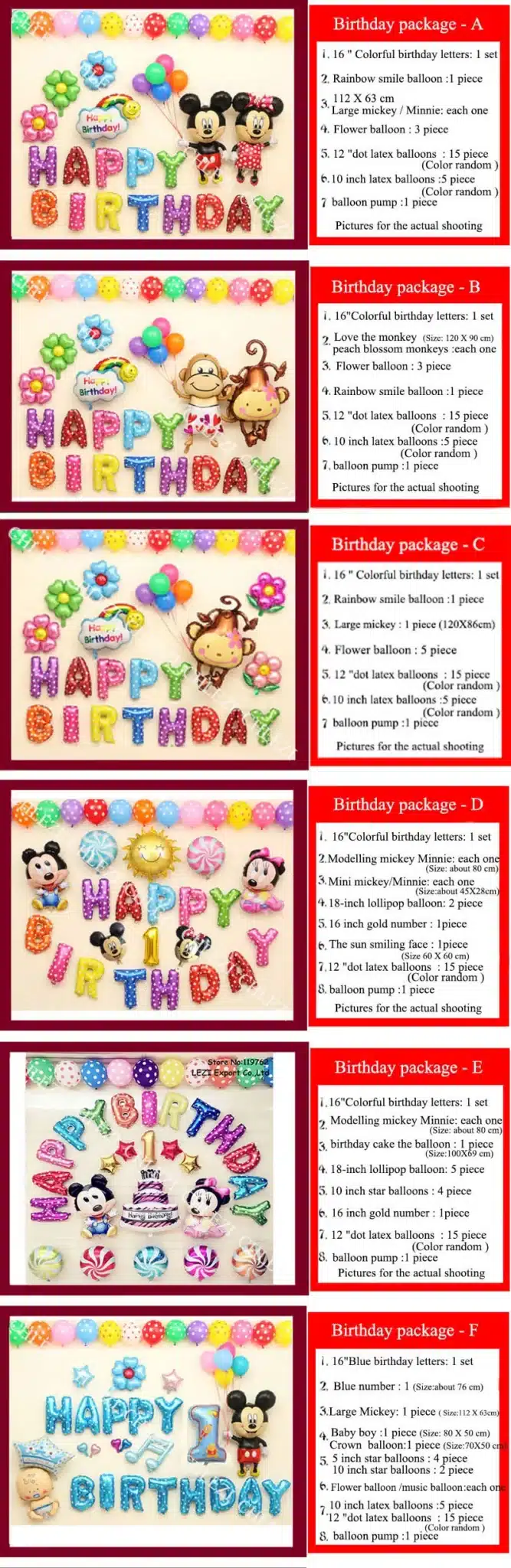 Baby Happy birthday theme party decoration Combination suit balloons Dot latex helium balloons baby kid toys CHLEZI1026 8