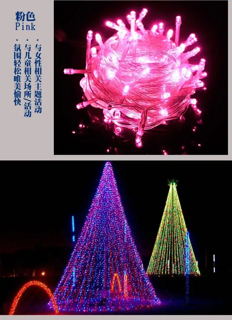 10m 220V LED Light Strap Lamp White Waterproof For Home Garden Christmas Decoration Outdoor Indoor Decor Christmas Tree Ornament 12