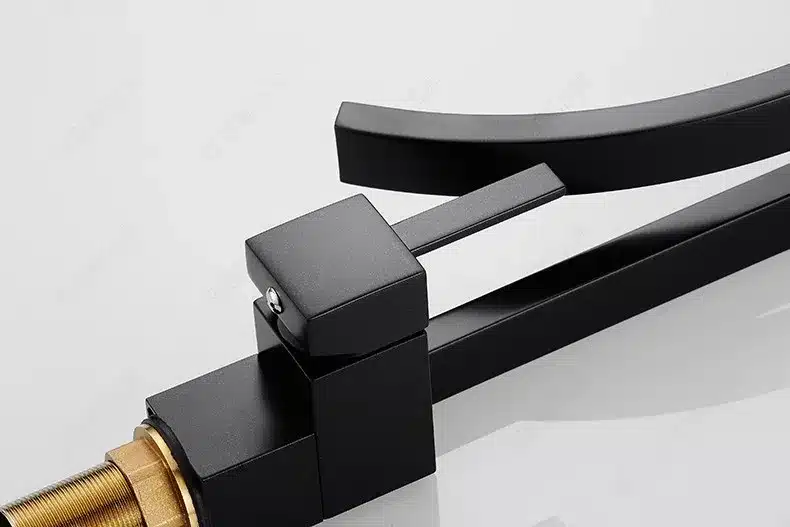 Sallin Black Brass Basin Faucet Single Handle Waterfall Basin Mixer Tap Hot And Cold Bathroom Faucet Sink Waterfall Faucet 11