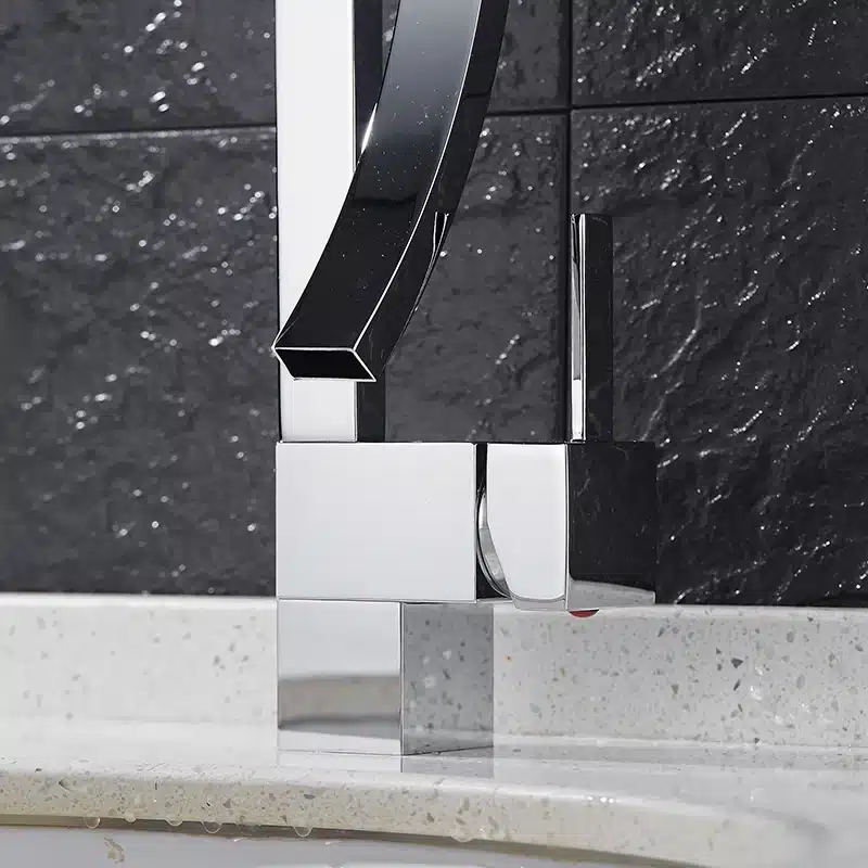 Sallin Black Brass Basin Faucet Single Handle Waterfall Basin Mixer Tap Hot And Cold Bathroom Faucet Sink Waterfall Faucet 18