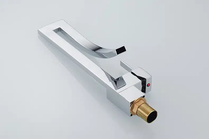 Sallin Black Brass Basin Faucet Single Handle Waterfall Basin Mixer Tap Hot And Cold Bathroom Faucet Sink Waterfall Faucet 19