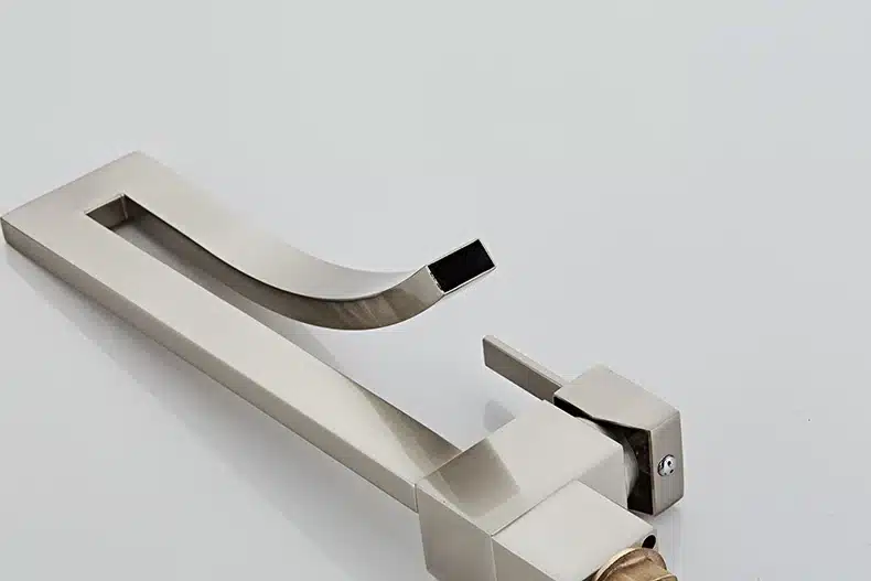 Sallin Black Brass Basin Faucet Single Handle Waterfall Basin Mixer Tap Hot And Cold Bathroom Faucet Sink Waterfall Faucet 34