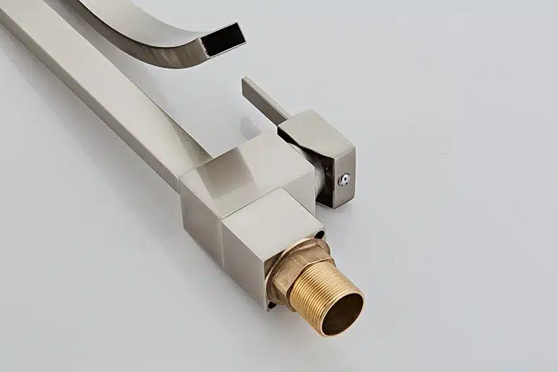 Sallin Black Brass Basin Faucet Single Handle Waterfall Basin Mixer Tap Hot And Cold Bathroom Faucet Sink Waterfall Faucet 36