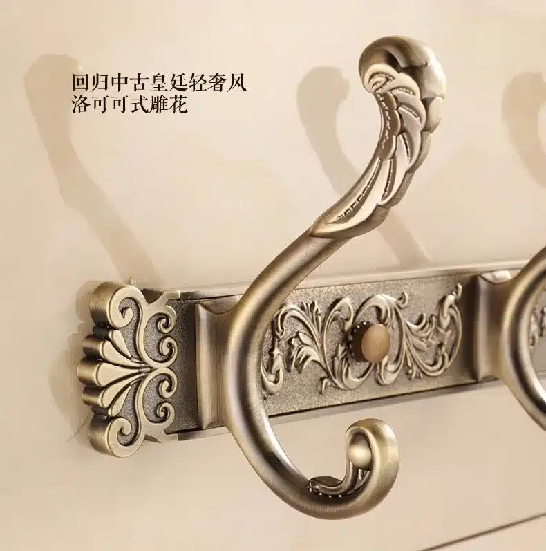 Bathroom Wall Carving Antique Robe Hooks 4-8 Row Hook Coat Hanger Door Hooks For Bathroom Accessories Free Shipping HA-26F 11