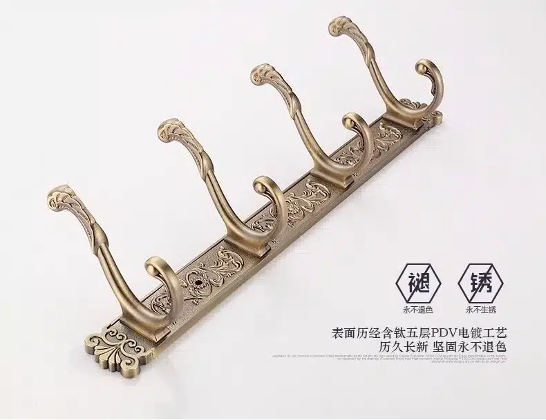 Bathroom Wall Carving Antique Robe Hooks 4-8 Row Hook Coat Hanger Door Hooks For Bathroom Accessories Free Shipping HA-26F 14