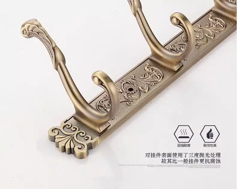 Bathroom Wall Carving Antique Robe Hooks 4-8 Row Hook Coat Hanger Door Hooks For Bathroom Accessories Free Shipping HA-26F 16