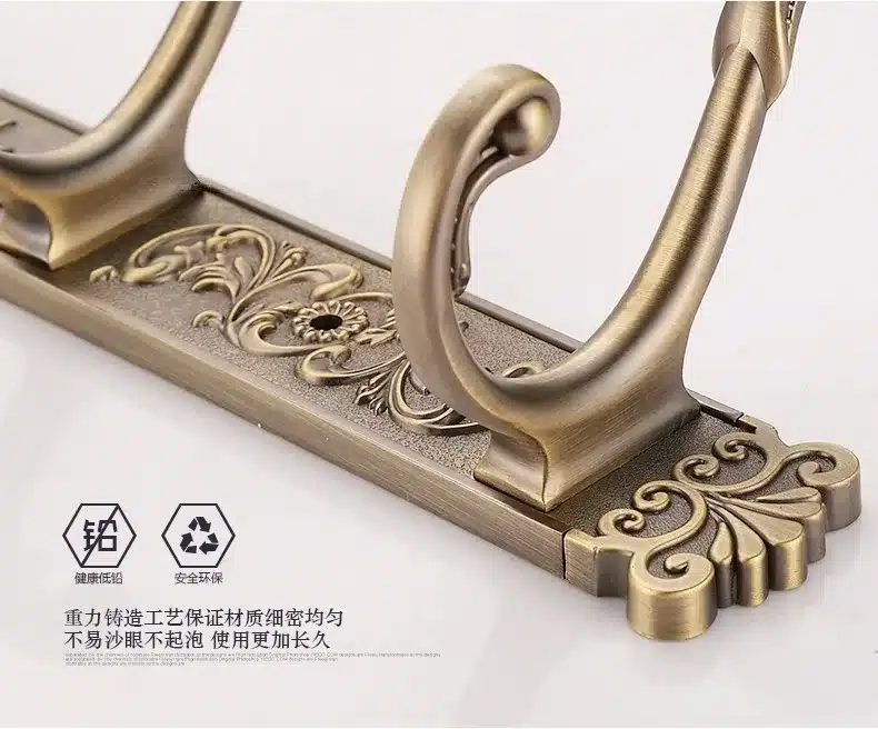 Bathroom Wall Carving Antique Robe Hooks 4-8 Row Hook Coat Hanger Door Hooks For Bathroom Accessories Free Shipping HA-26F 17
