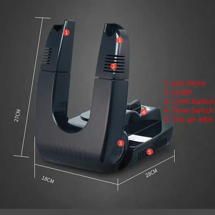 YJ HUMIDIFIER 220V Bake Shoe Device Drying Machine Sterilization Antiperspirant Folding Portable Electric Shoe Dryer shoes Black 9