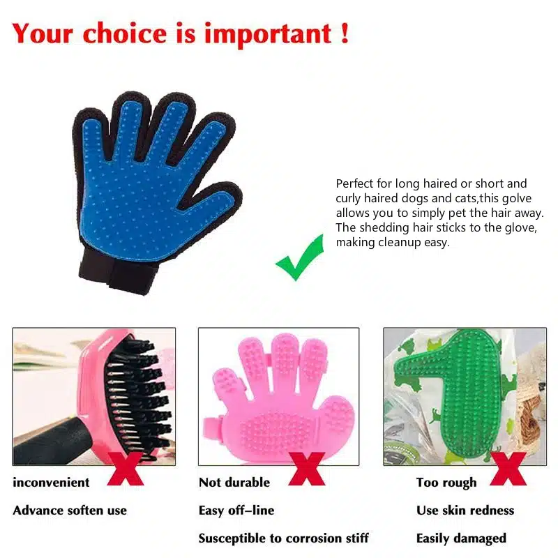 Pet Bath Groom Washing Cleaning Massage Glove for Gentle Efficient Pet Dog Cat Grooming Glove Mitts Brush Comb Cleaner Groomer 15