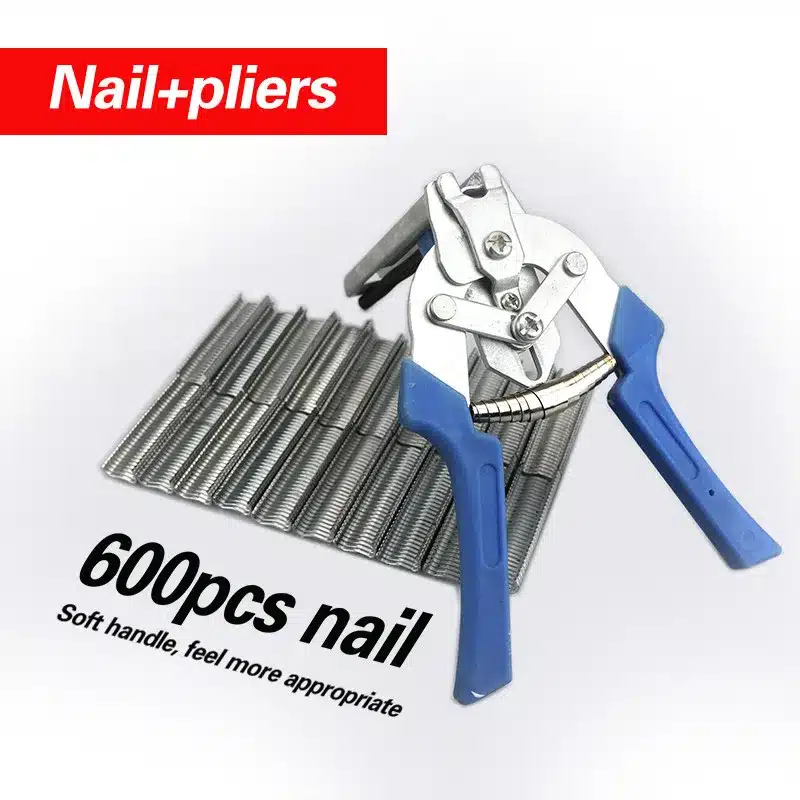 Fastening Clamp hv3n Poultry Cage Clamp Installation600 M Nail Chicken Rabbit Mink Fox Bird Dog Cage Clamp Installation kit Tool 24