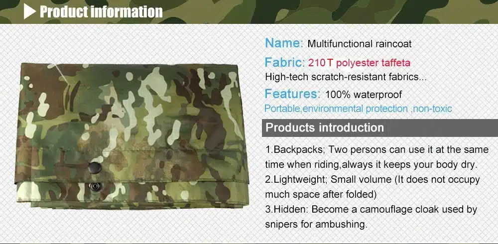 VILEAD Nylon Impermeable Outdoor Rain Coat Waterproof Raincoat Women Men Cloak Durable Motorcycle Poncho Camping Tour Rainwear 17