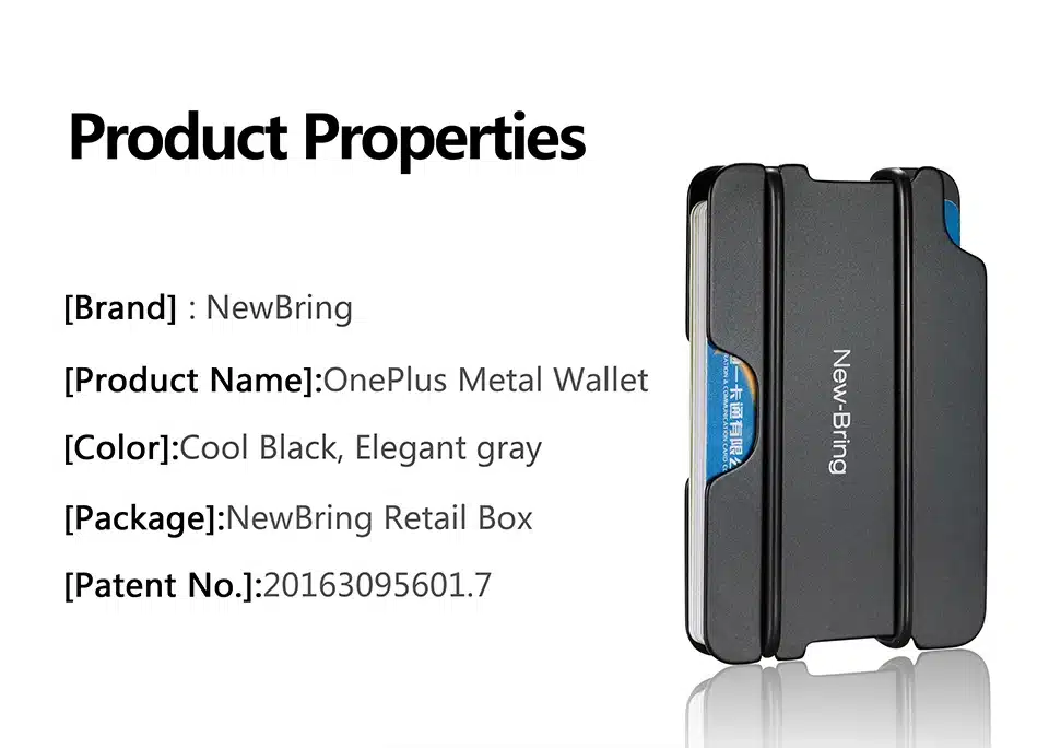 NewBring Fashion Metal ID Credit Card Holder Black Pocket Box Business Cards Wallet With RFID Anti-chief Wallet Men 9
