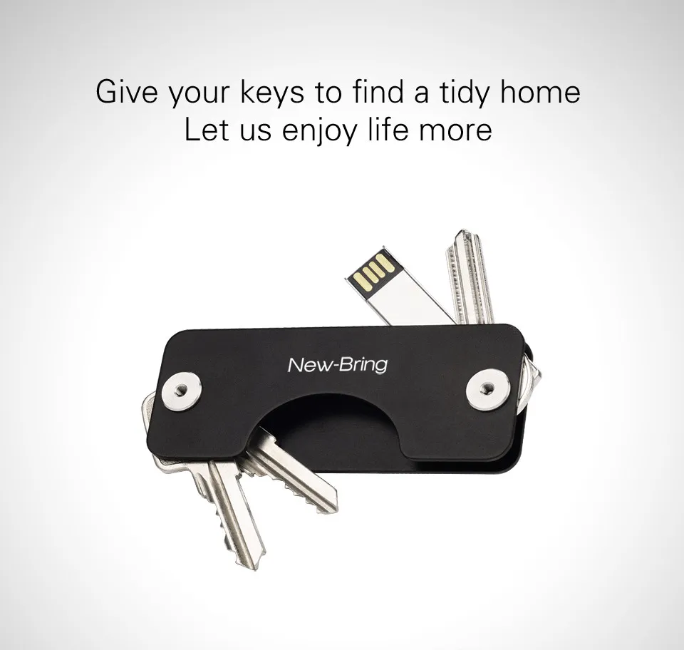 NewBring Aluminum Metallic EDC Key Wallets Men car Key Holder Smart Housekeeper New Design EDC Keys Organizer Keychain Bag Purse 5