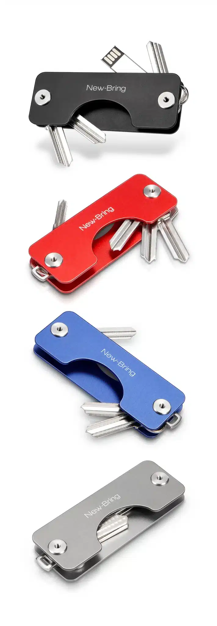 NewBring Aluminum Metallic EDC Key Wallets Men car Key Holder Smart Housekeeper New Design EDC Keys Organizer Keychain Bag Purse 15