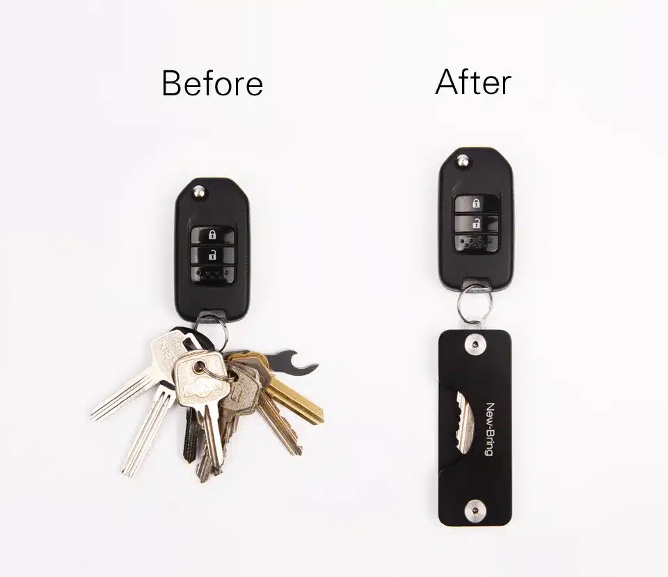 NewBring Aluminum Metallic EDC Key Wallets Men car Key Holder Smart Housekeeper New Design EDC Keys Organizer Keychain Bag Purse 17