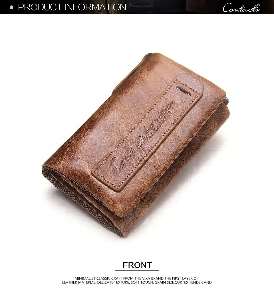 CONTACT'S Men Wallet Key Case Key Holder Wallet Coin Purse Genuine Leather Housekeeper Car Key Organizer Bag Small Portfolio 16