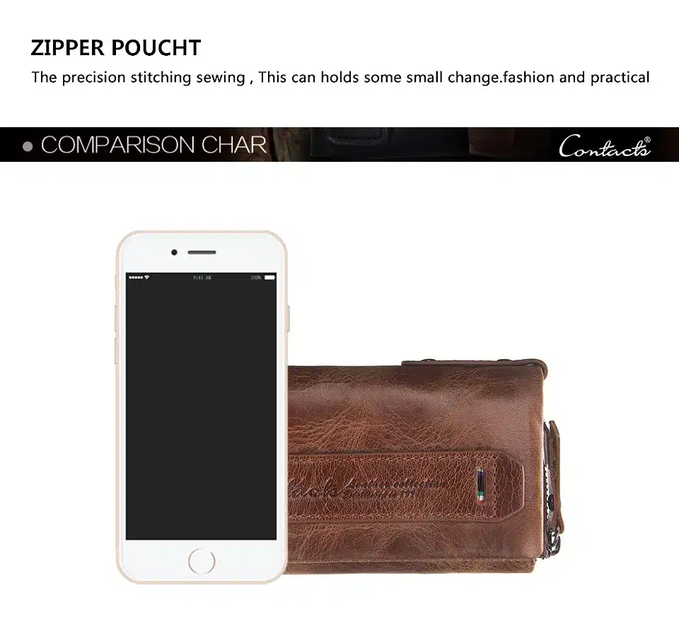 CONTACT'S Men Wallet Key Case Key Holder Wallet Coin Purse Genuine Leather Housekeeper Car Key Organizer Bag Small Portfolio 27