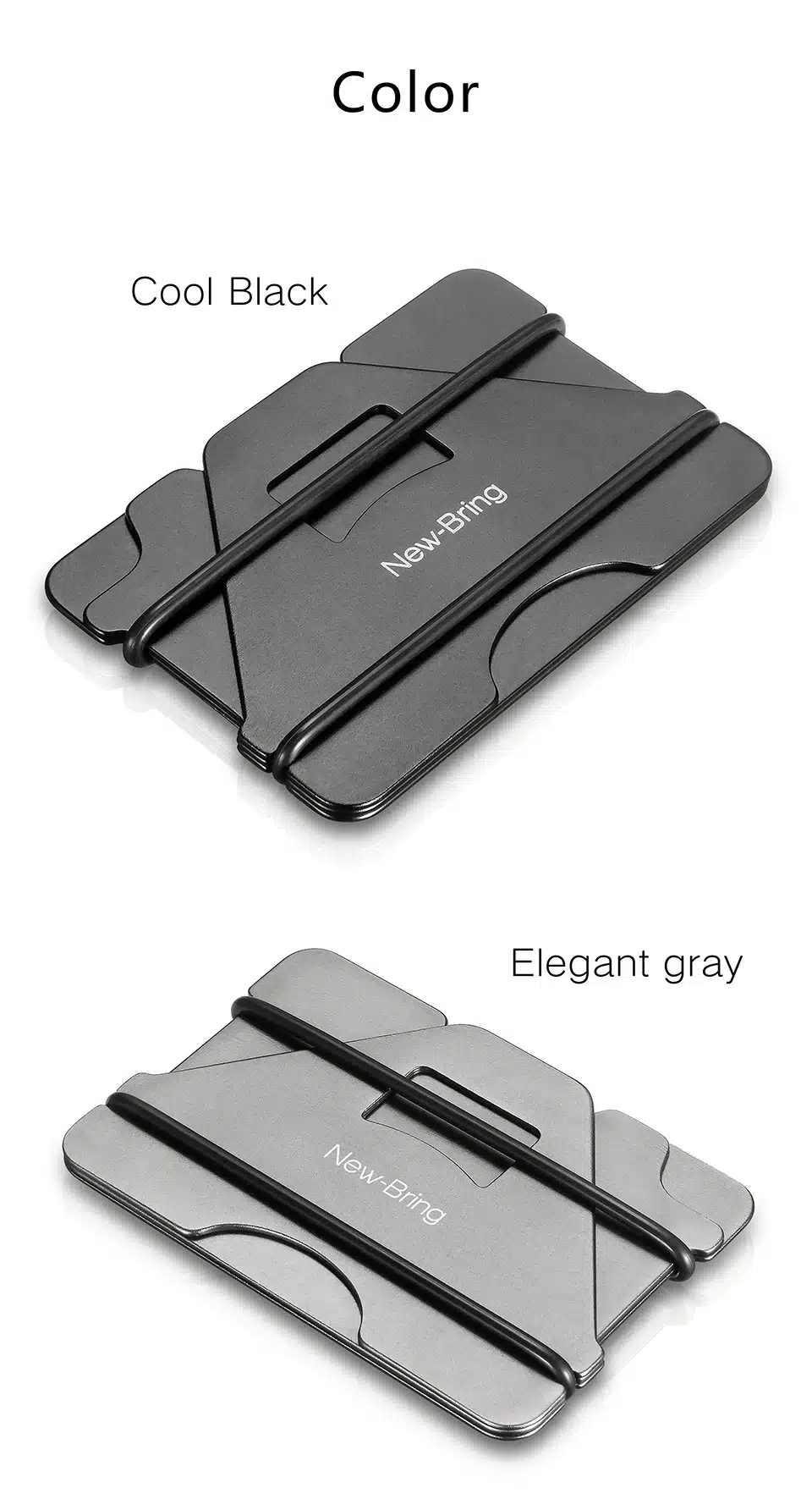 NewBring Multiple Function Metal Credit Card Holder Black Pocket Box Business Cards ID Wallet With RFID Anti-chief Wallet Men 4
