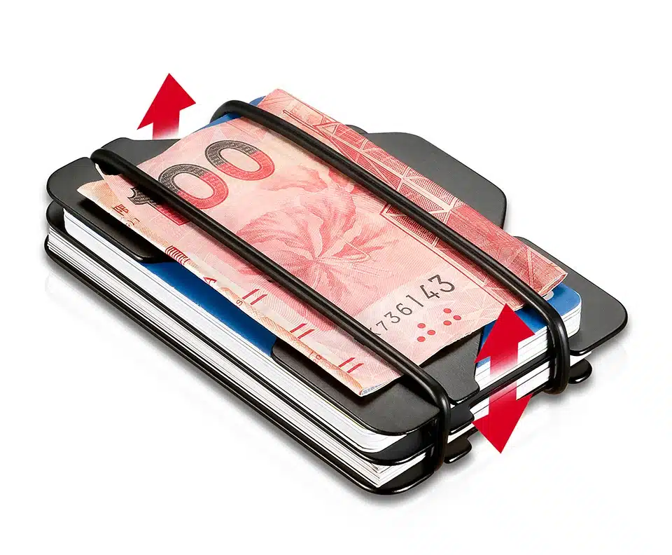 NewBring Multiple Function Metal Credit Card Holder Black Pocket Box Business Cards ID Wallet With RFID Anti-chief Wallet Men 7