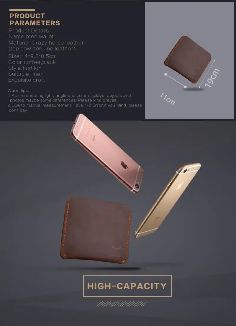 COWATHER 100% top quality Crazy horse genuine leather credit card holder for men new wallet for crads and coin 109 free shipping 12