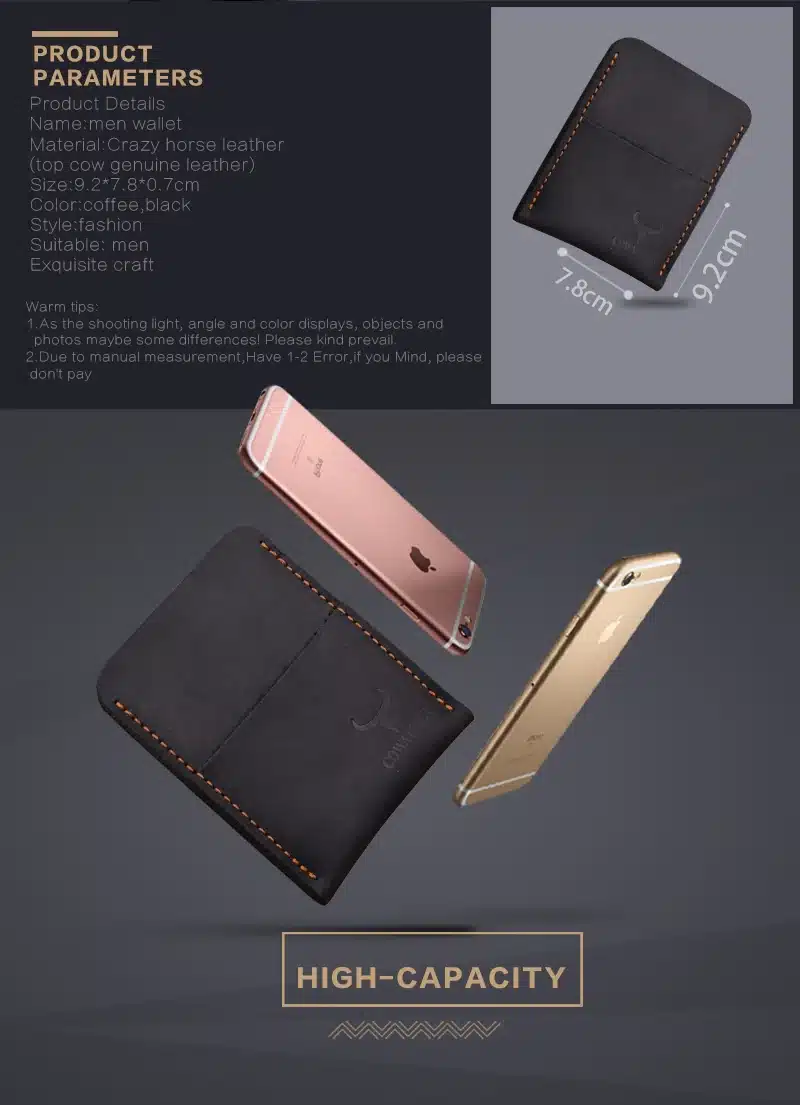 COWATHER 100% top quality Crazy horse genuine leather credit card holder for men new wallet for crads and coin 109 free shipping 21