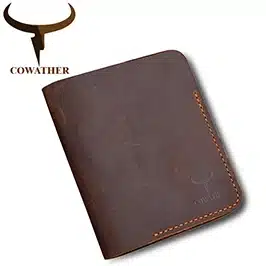 COWATHER 100% top quality Crazy horse genuine leather credit card holder for men new wallet for crads and coin 109 free shipping 31