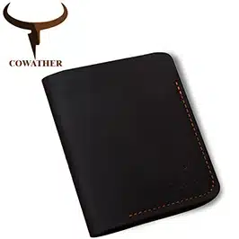 COWATHER 100% top quality Crazy horse genuine leather credit card holder for men new wallet for crads and coin 109 free shipping 33