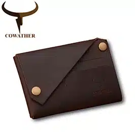 COWATHER 100% top quality Crazy horse genuine leather credit card holder for men new wallet for crads and coin 109 free shipping 35
