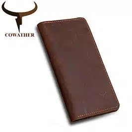 COWATHER 100% top quality Crazy horse genuine leather credit card holder for men new wallet for crads and coin 109 free shipping 36