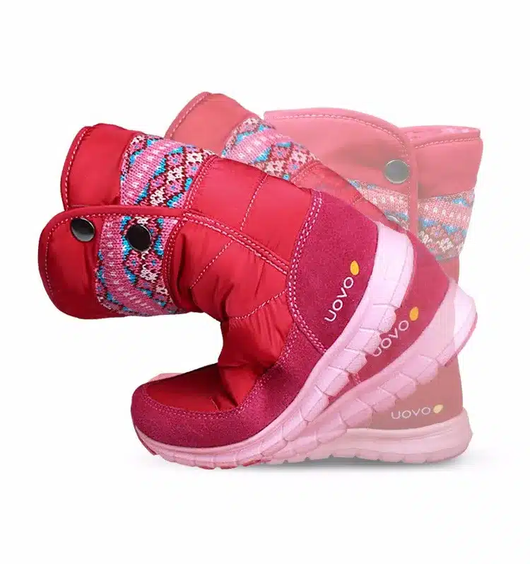 UOVO 2017 Winter Boots For Girls , Brand Fashion Kids Rain Boots Oxford Fabric Warm Snow Boots High Quality Size 27#-37# 15