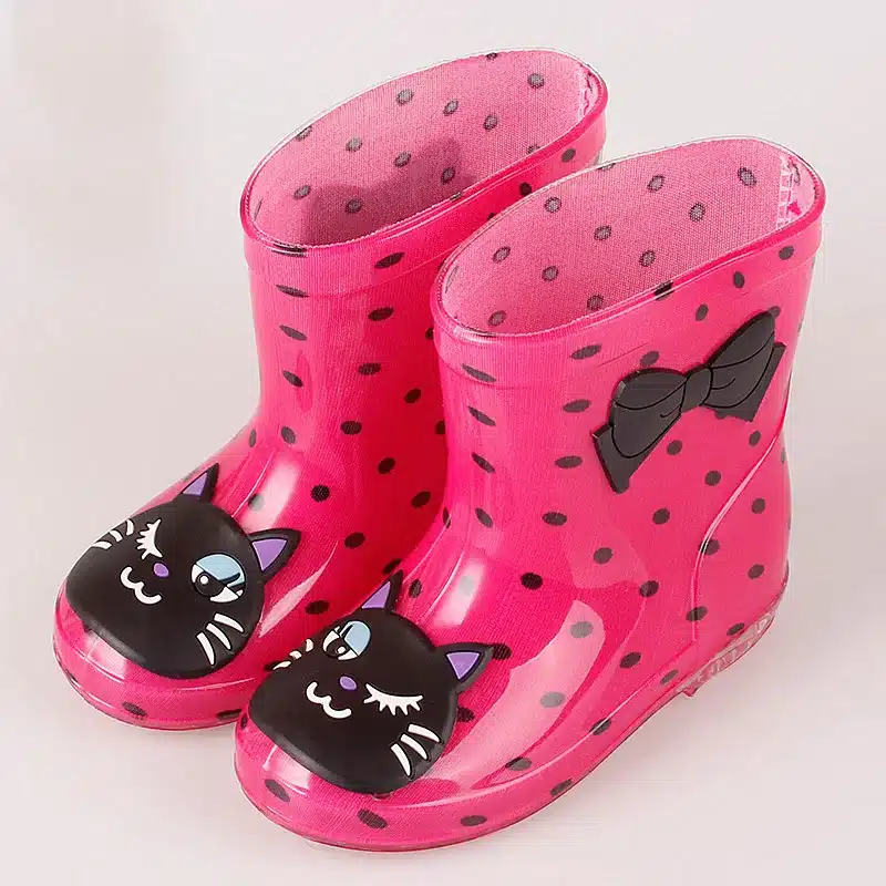 2017 New Children' Rain Boots Candy Color Cartoon Antiskid Waterproof For All Seasons Boy And Girl Baby Rubber Boots Shoes Free 1