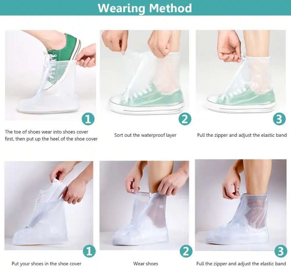 Soumit Unisex Waterproof Rain Reusable Shoes Covers Rain Boot Overshoes All Seasons Men Women Protection Shoe Covers Accessories 19