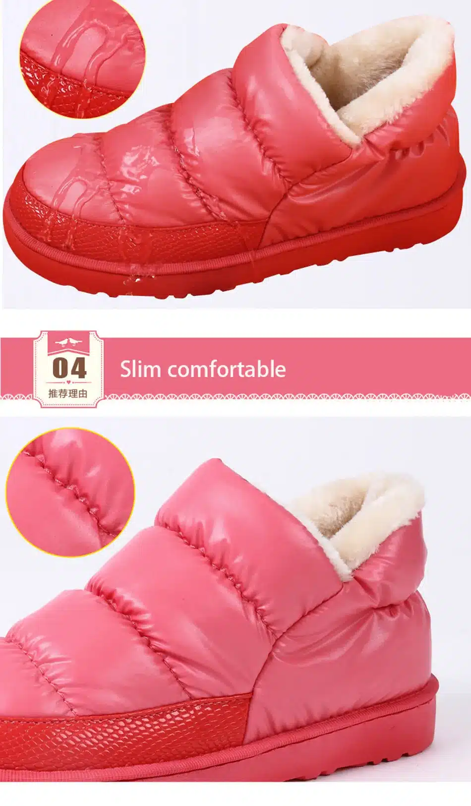 Women winter snow boots, warm flat and waterproof boots for winter size 36-43,free shipping 14