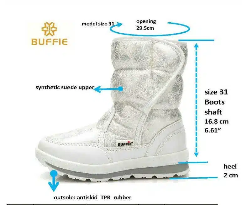 2017 winter's new Women snow boots Lady shoes warm fur waterproof daughter girl white Buffie brand fashion shoes free shipping 10