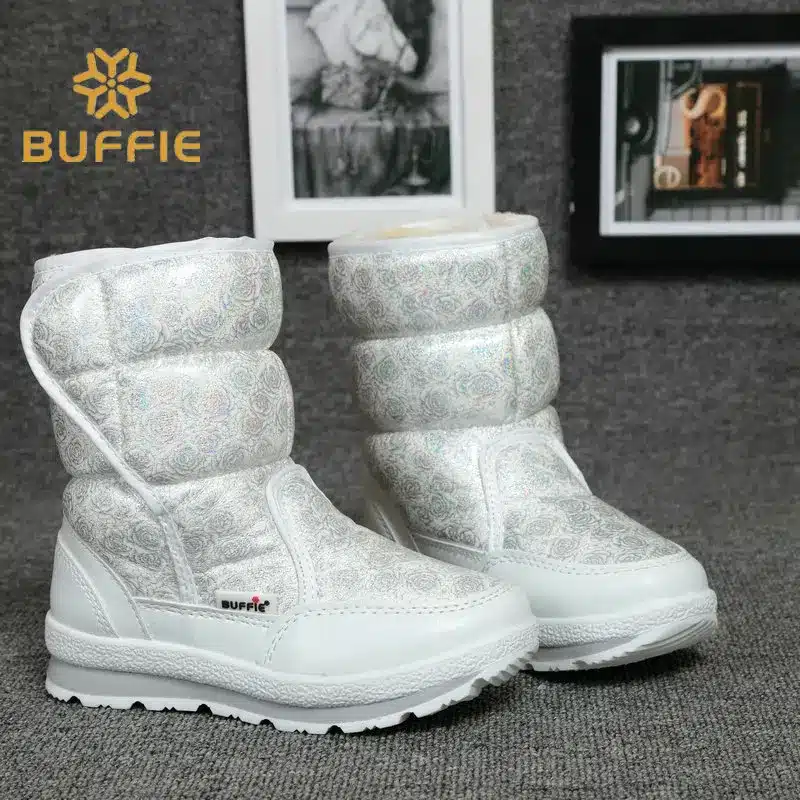 2017 winter's new Women snow boots Lady shoes warm fur waterproof daughter girl white Buffie brand fashion shoes free shipping 13
