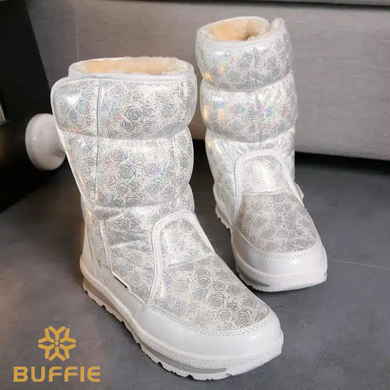 2017 winter's new Women snow boots Lady shoes warm fur waterproof daughter girl white Buffie brand fashion shoes free shipping 15