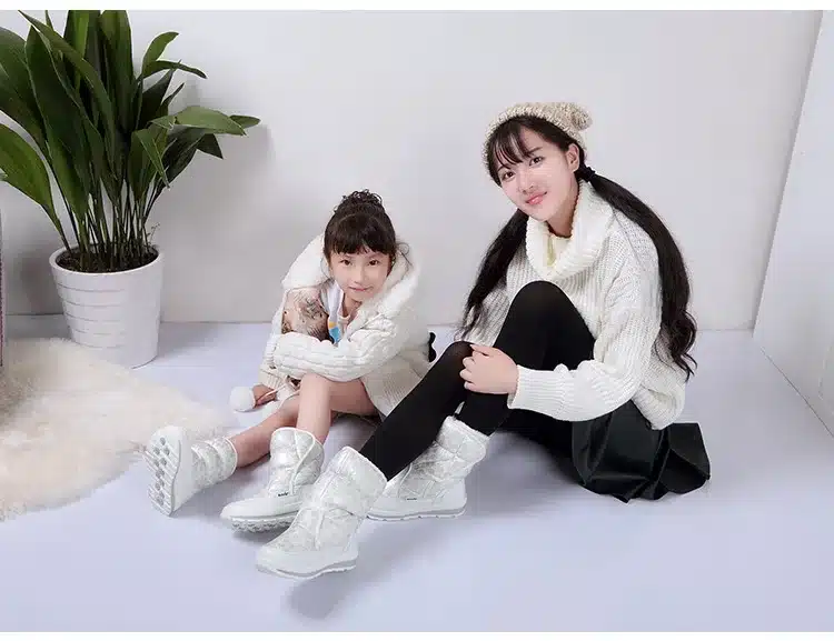 2017 winter's new Women snow boots Lady shoes warm fur waterproof daughter girl white Buffie brand fashion shoes free shipping 16