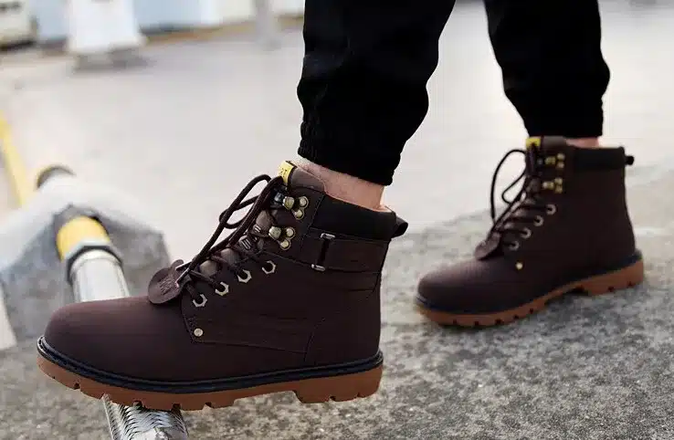 Tangnest Winter Fur Men Boots Casual Lace Up Safety Work Boots Autumn Men Platform Shoes Rubber Snow Boot Man Big Size 46 XMX637 10