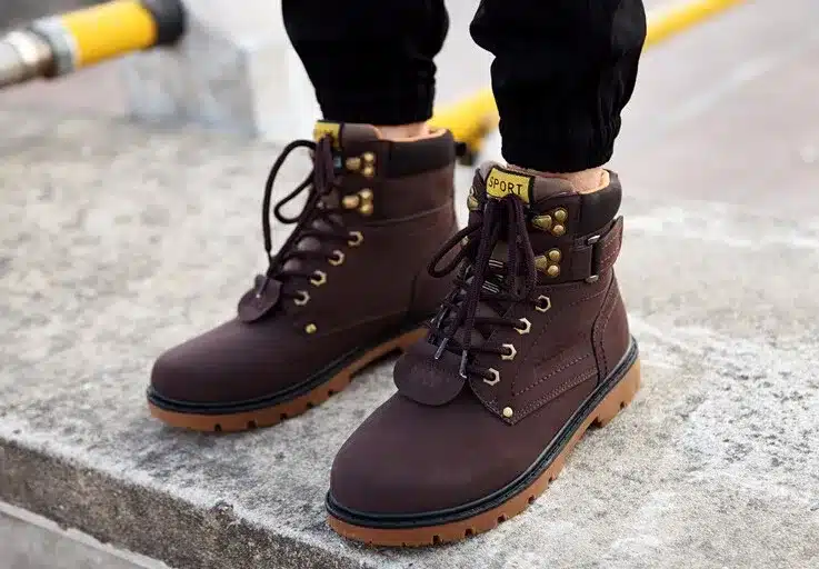 Tangnest Winter Fur Men Boots Casual Lace Up Safety Work Boots Autumn Men Platform Shoes Rubber Snow Boot Man Big Size 46 XMX637 11