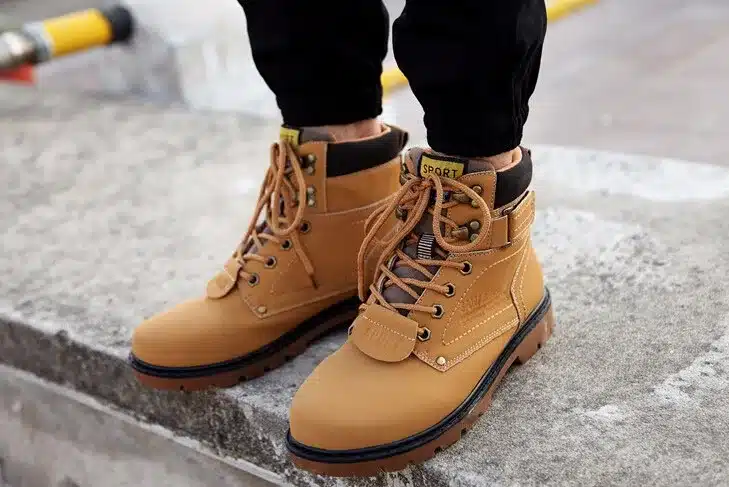 Tangnest Winter Fur Men Boots Casual Lace Up Safety Work Boots Autumn Men Platform Shoes Rubber Snow Boot Man Big Size 46 XMX637 12