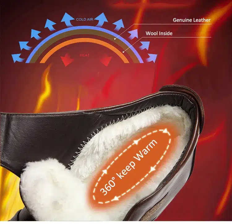 Tauntte Autumn And Winter Men Dress Boots Fashion Keep Warm Plush Snow Boots Genuine Leather Formal Shoes With Fur 13
