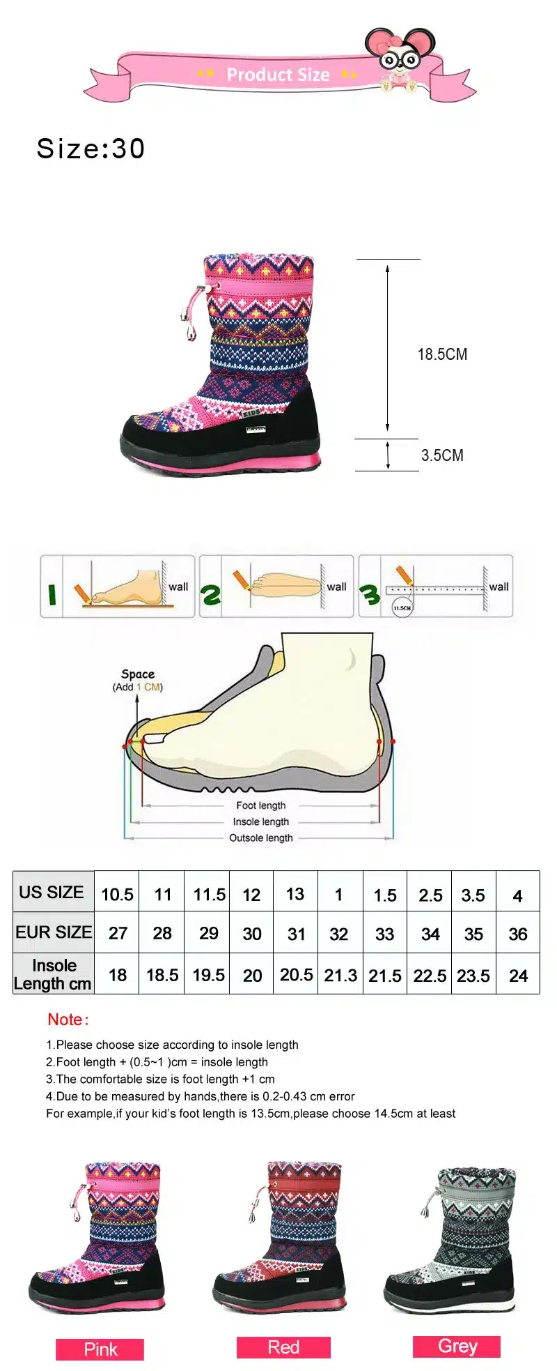 MMNUN 2017 Winter Boots Girls High Quality Winter Children Shoes Kids Shoes Warm Shoes Girls Kids Boots Footwear Children Coogee 2