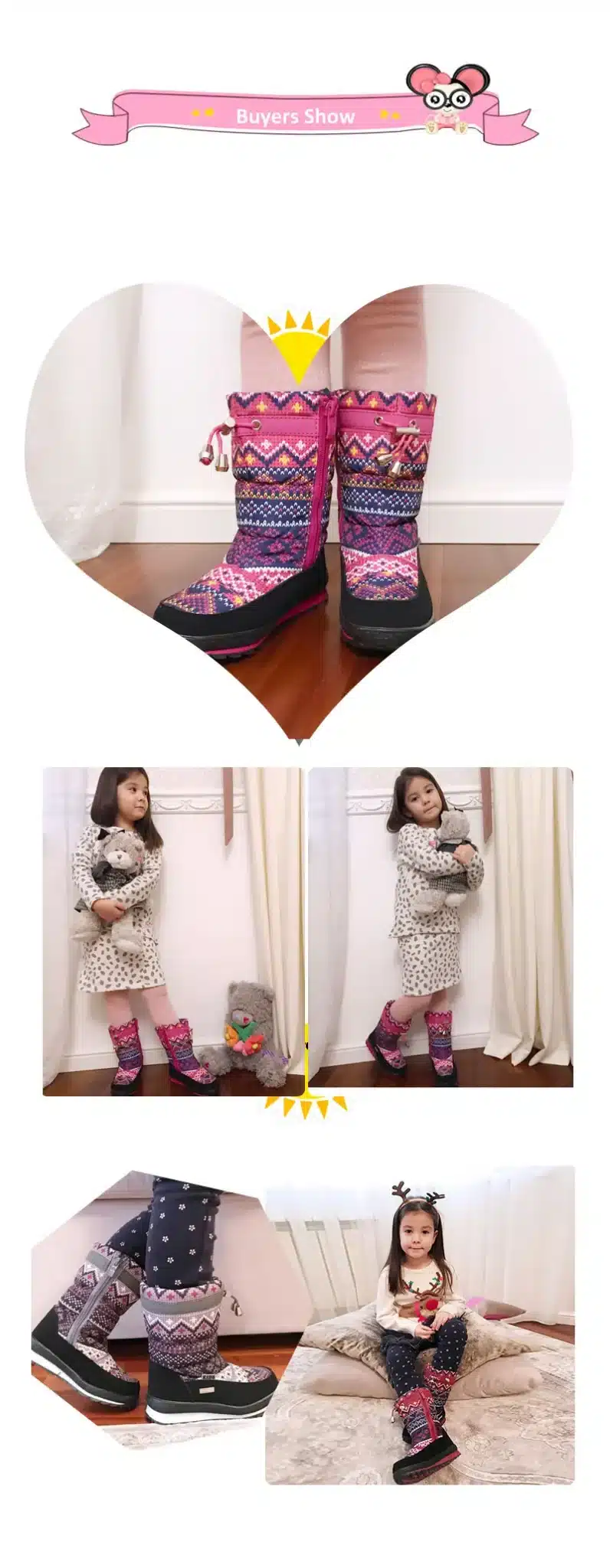 MMNUN 2017 Winter Boots Girls High Quality Winter Children Shoes Kids Shoes Warm Shoes Girls Kids Boots Footwear Children Coogee 4